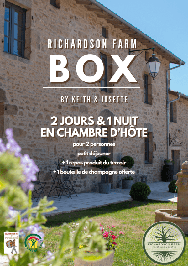 Box – Chambre d’Hôtes – 2 jours, 1 nuit, 2 personnes